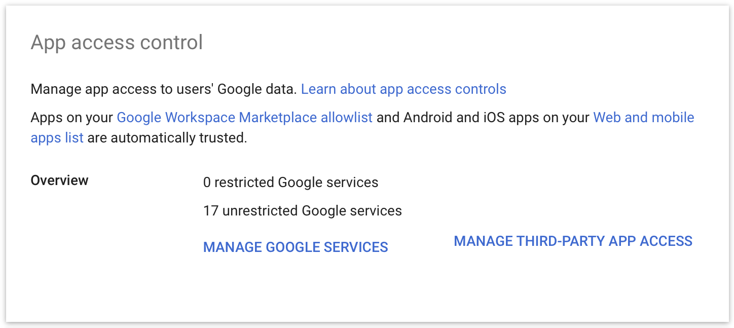 Google Admin Manage Third-Party Apps